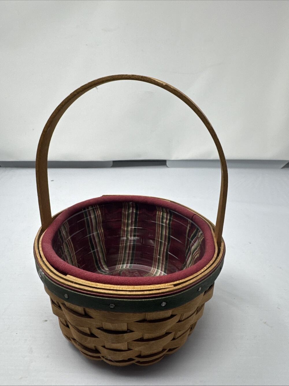 2005 Longaberger Holiday Helper Small Christmas Basket Protector and Liner